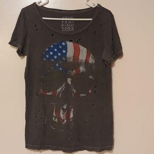 Courtship+Suitors PACSUN Distressed Skull T-Shirt